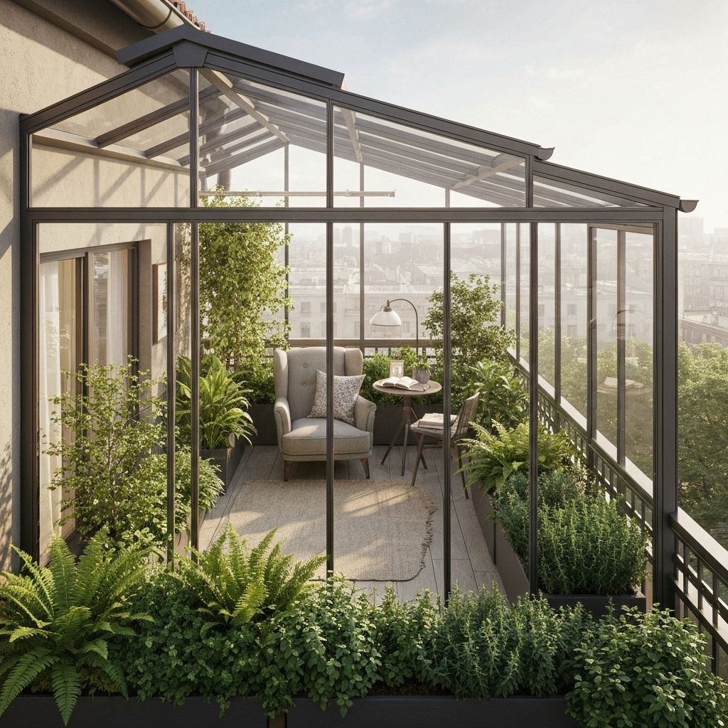 Balcón convertido en jardín de invierno