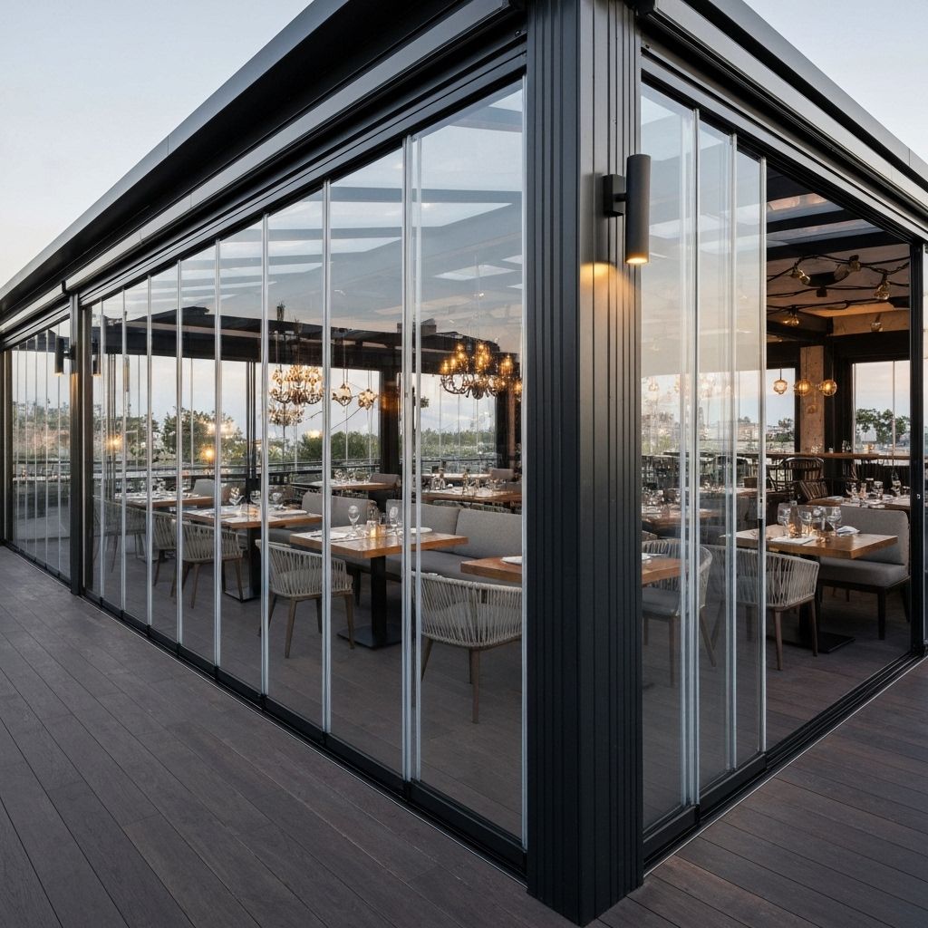 Restaurante con cerramiento de cristal