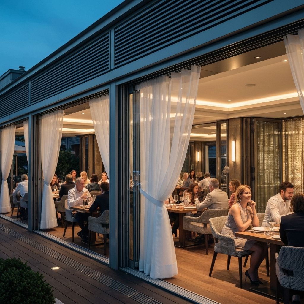 Terraza de restaurante con cerramiento