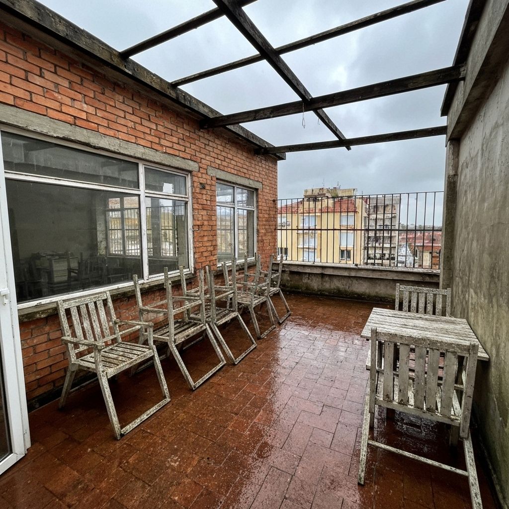 Terraza abierta expuesta al clima